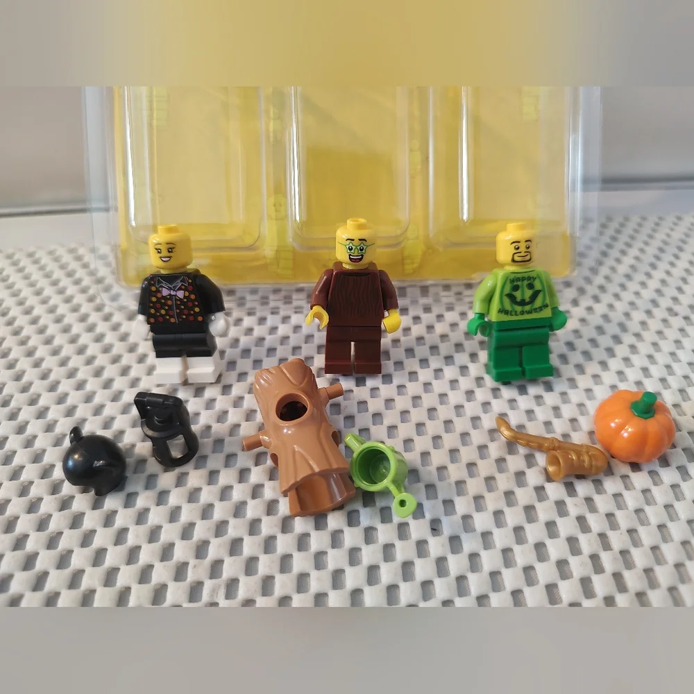 Lego BAM Halloween Minifigures Pumpkin Tree Trunk Party Cat